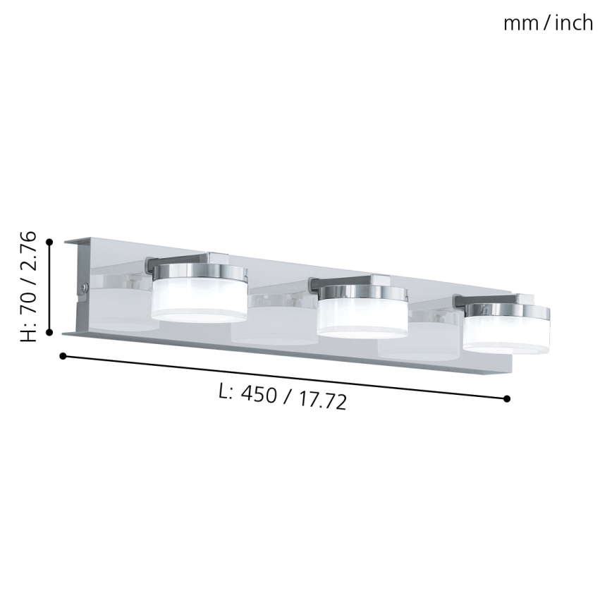 Eglo - LED Dimmerabile Applique da bagno 3xLED/7,2W/ IP44