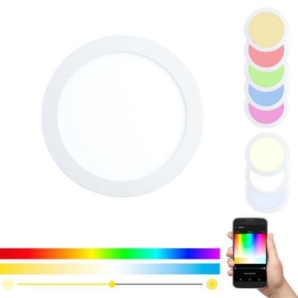 Eglo - Luminaire encastré LED RGBW dimmable FUEVA-C LED/15,6 W/230 V Ø 22,5 cm