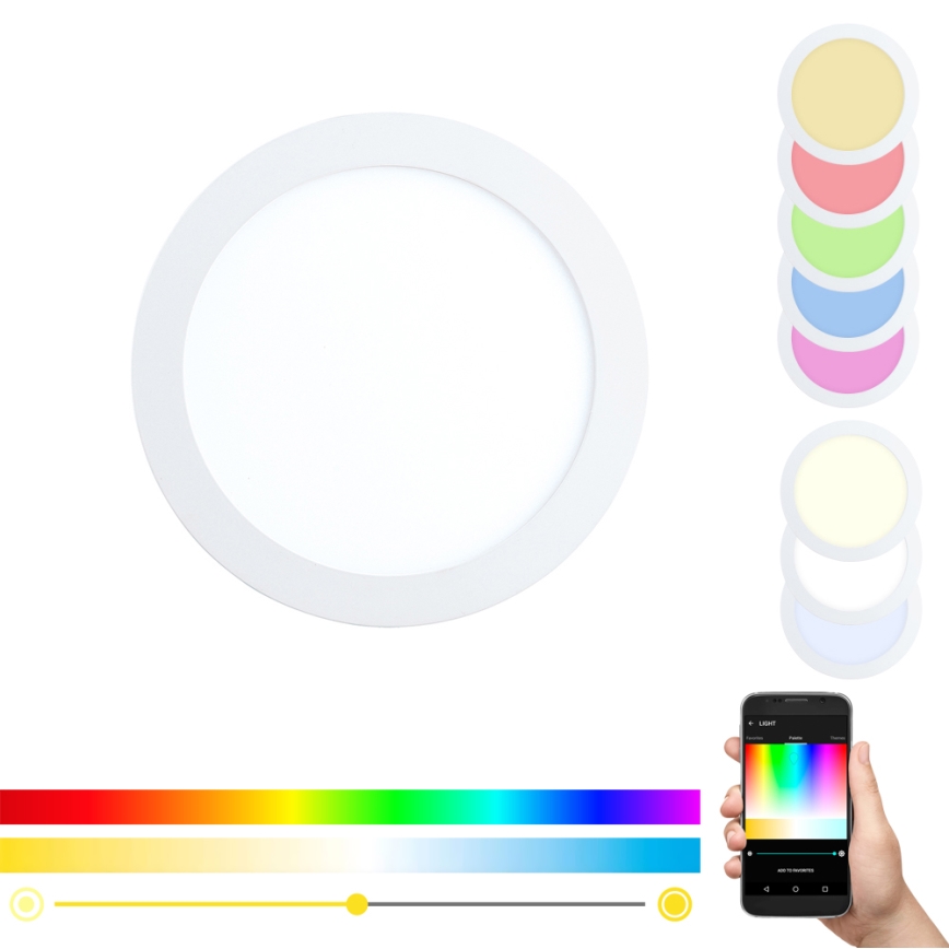 Eglo - Luminaire encastré LED RGBW dimmable FUEVA-C LED/15,6 W/230 V Ø 22,5 cm