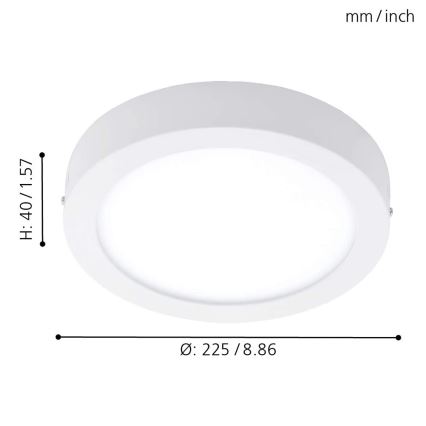 Eglo - Plafonnier LED RGBW dimmable FUEVA-C LED/15,6W/230V Bluetooth Ø 22,5 cm
