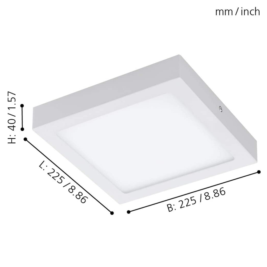 Eglo - LED RGBW dimmbare Deckenleuchte FUEVA-C LED/15,6W/230V Bluetooth 22,5x22,5 cm