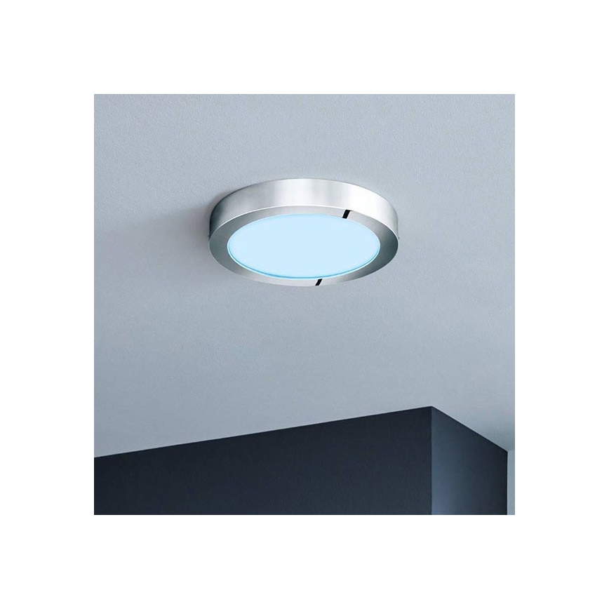 Eglo - Plafoniera LED RGBW dimmerabile FUEVA-C LED/15,6W/230V cromo opaco Bluetooth