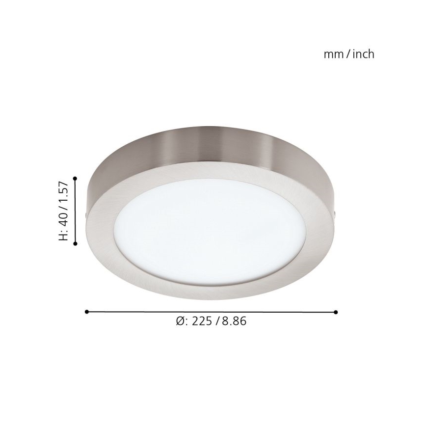 Eglo - Plafoniera LED RGBW dimmerabile FUEVA-C LED/15,6W/230V cromo opaco Bluetooth
