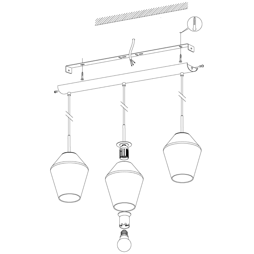 Eglo 96774 - Pendelleuchte mit Kabel MURMILLO 3xE27/28W/230V