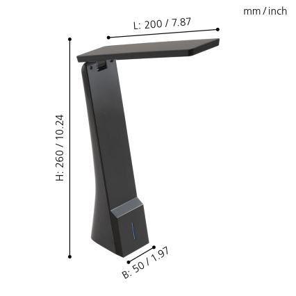 Eglo - Lampada da tavolo LED dimmerabile LED/1,8W/230V nera
