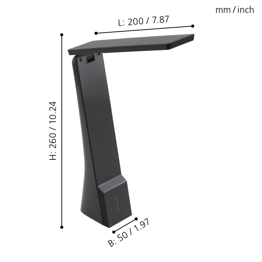 Eglo - Lampada da tavolo LED dimmerabile LED/1,8W/230V nera