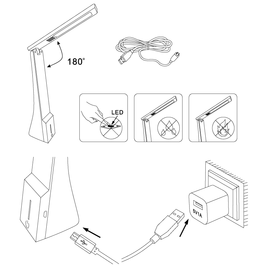 Eglo - Lampe de table LED dimmable LED/1,8W/230V noire