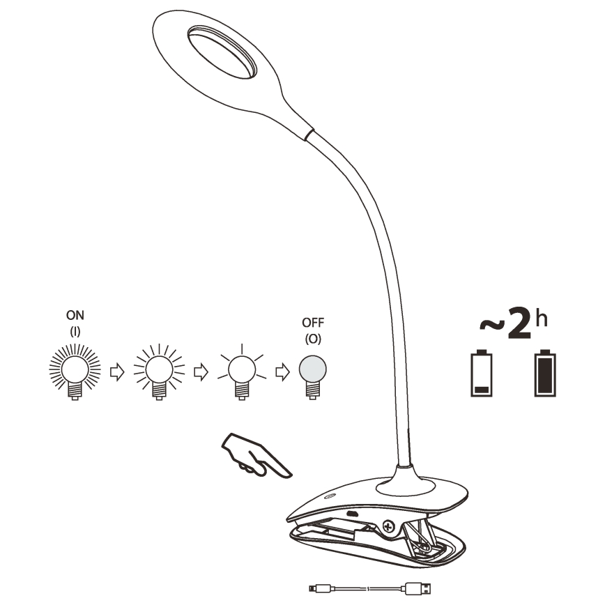 Eglo - Lampe à intensité variable à pince 1xLED/3W/230V blanc