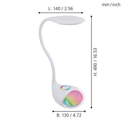 Eglo - Dimmbare LED-Tischleuchte LED/2,2W+0,3W/230V RGB