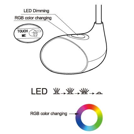 Eglo - LED Lampada da tavolo dimmerabile LED/2,2W+0,3W/230V RGB