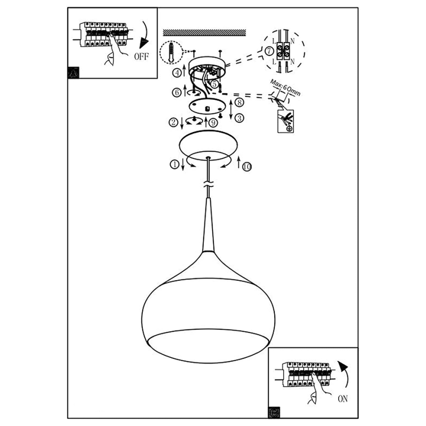 Eglo 97087 - LED RGBW Dimmerabile Lampada a sospensione COMBA-C 1xLED/18W/230V