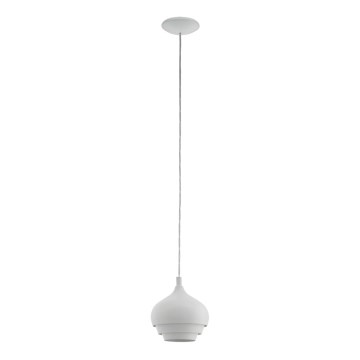 Eglo 97212 - Suspension sur câble CAMBORNE 1xE27/60W/230V blanche diamètre 190 mm