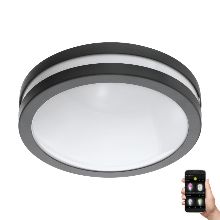 Eglo - Plafoniera LED dimmerabile da bagno LOCANA-C LED/14W/230V Bluetooth IP44 antracite