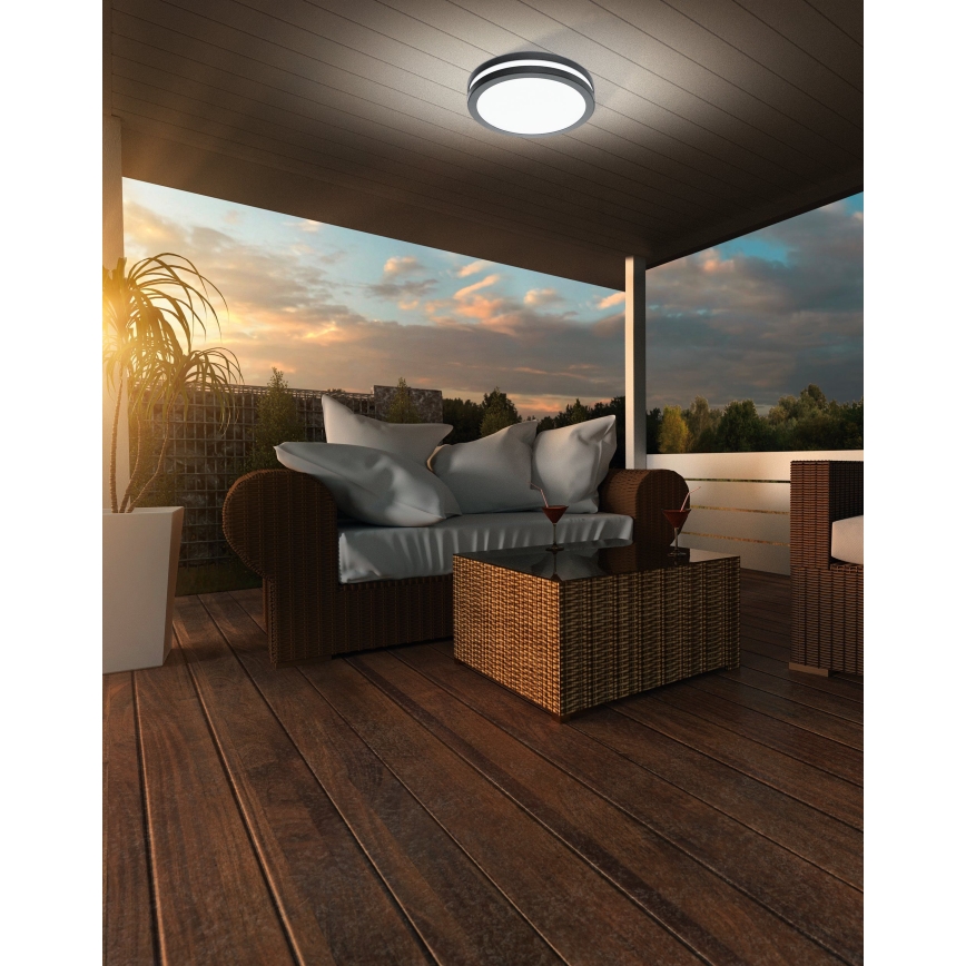Eglo - Plafoniera LED dimmerabile da bagno LOCANA-C LED/14W/230V Bluetooth IP44 antracite