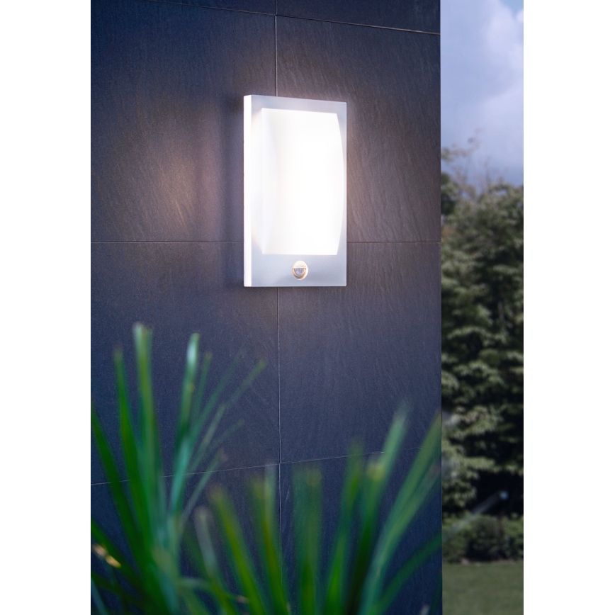 Eglo - Applique da esterno con sensore 1xE27/12W/230V IP44 cromo opaco