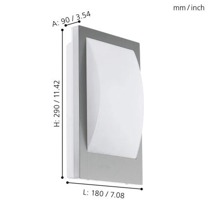 Eglo 97239 - Luminaire d'extérieur LED à intensité variable VERRES-C 1xE27/9W/230V IP44, chrome mat