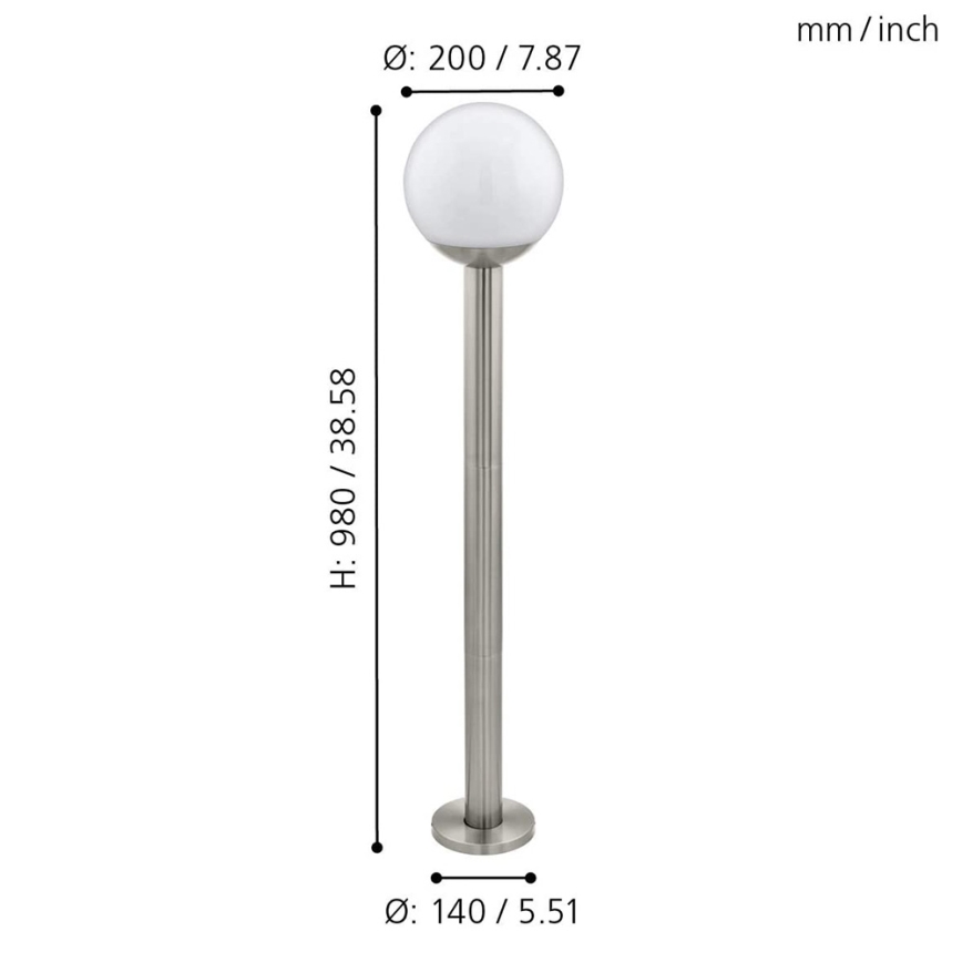 Eglo 97249 - LED dimmbare Außenleuchte NISIA-C 1xE27/9W/230V 980 mm IP44
