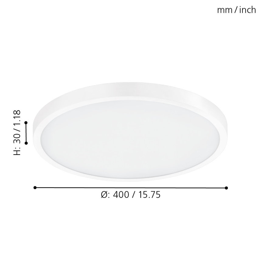 Eglo - LED-Deckenleuchte LED/25W/230V weiß rund 2500 lm Ø 40 cm