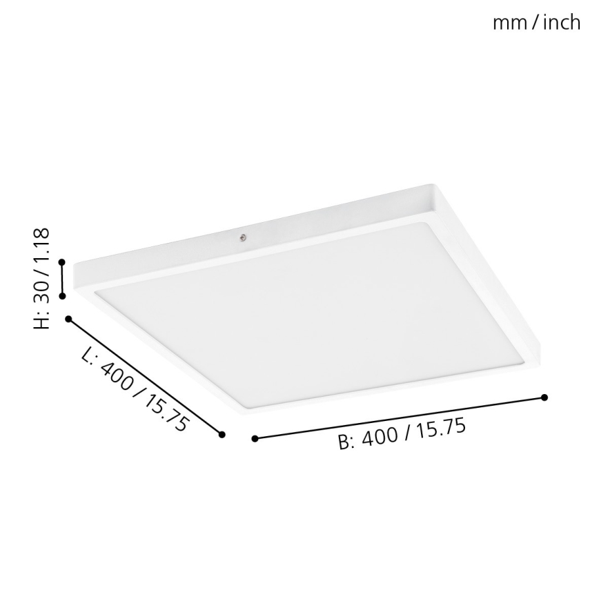 Eglo - LED Deckenleuchte 1xLED/25W/230V weiß quadrat 4000K
