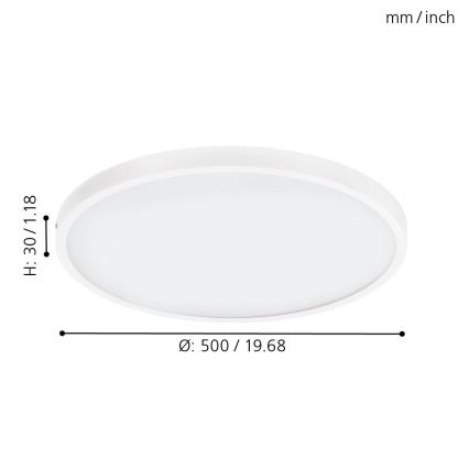 Eglo - Plafonnier LED dimmable 25 W, 230 V, Ø 50 cm