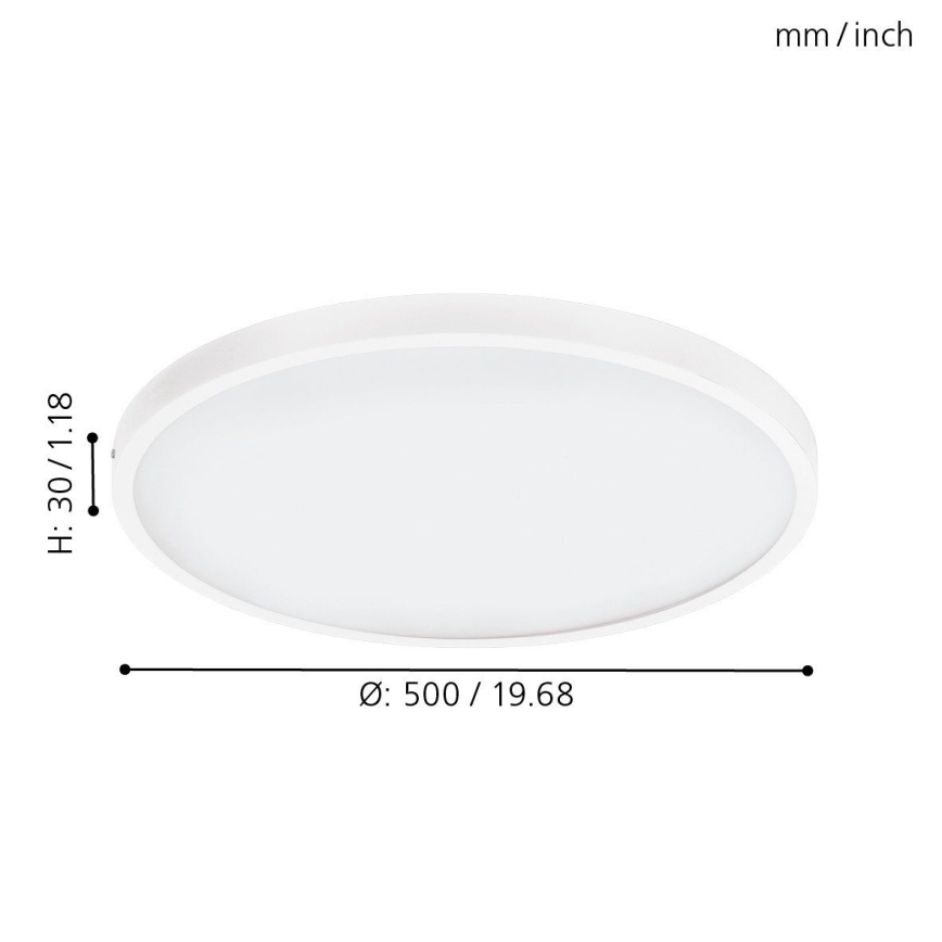 Eglo - Plafonnier LED dimmable 25 W, 230 V, Ø 50 cm