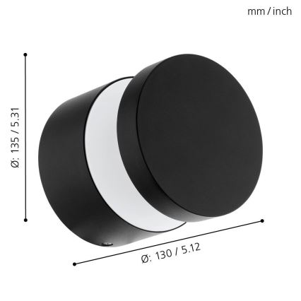 Eglo - Applique murale d'extérieur LED/11W/230V noire IP65