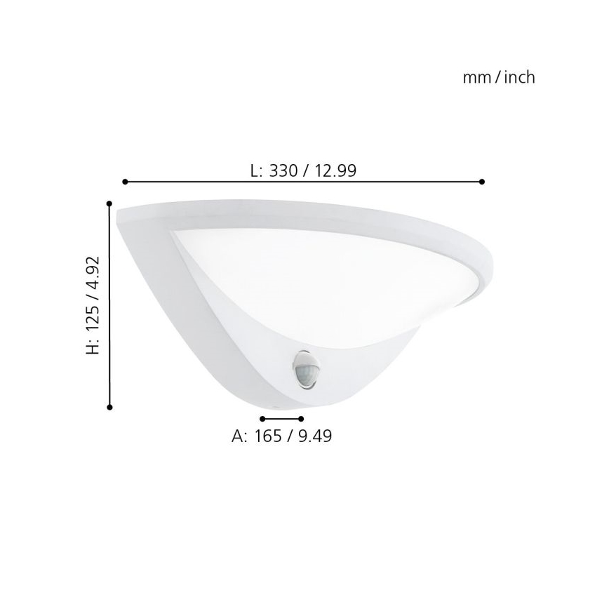 Eglo 97311 - Luminaire d'extérieur LED avec détecteur BELCREDA 1xLED/9,3W/230V IP44
