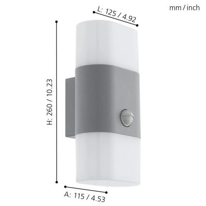 Eglo 97313 - LED Außenleuchte mit Senzor FAVRIA 1 2xLED/5,5W/230V