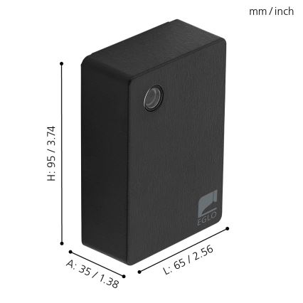 Eglo - Interruttore crepuscolare 2-100 lux nero IP44