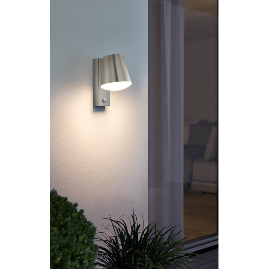 Eglo - Applique murale extérieure avec détecteur 1xE27/10W/230V IP44