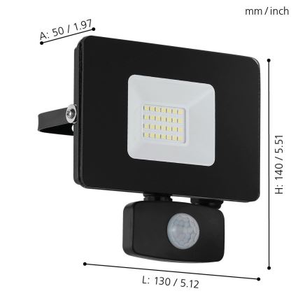 Eglo - Riflettore a LED con sensore LED/20W/230V IP44