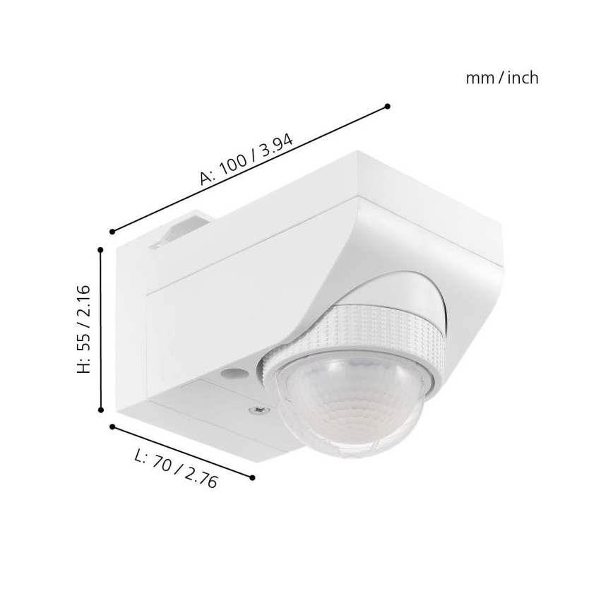 Eglo 97466 - Außen-Bewegungs- und Dämmerungssensor DETECT ME 4 12 m weiß IP44