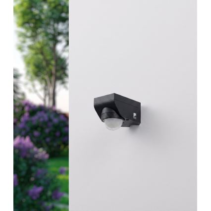Eglo 97467 - Sensore per esterni di movimento e crepuscolare DETECT ME 4, portata 12 m, nero, IP44