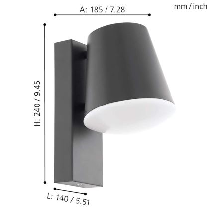 Eglo 97482 - Lampada da parete esterna dimmerabile a LED CALDIERO-C 1xE27/9W/230V IP44