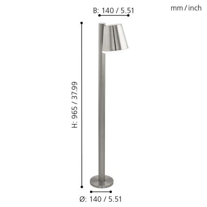 Eglo 97485 - Lampe LED extérieure dimmable CALDIERO-C 1xE27/9W/230V finition chrome mat IP44