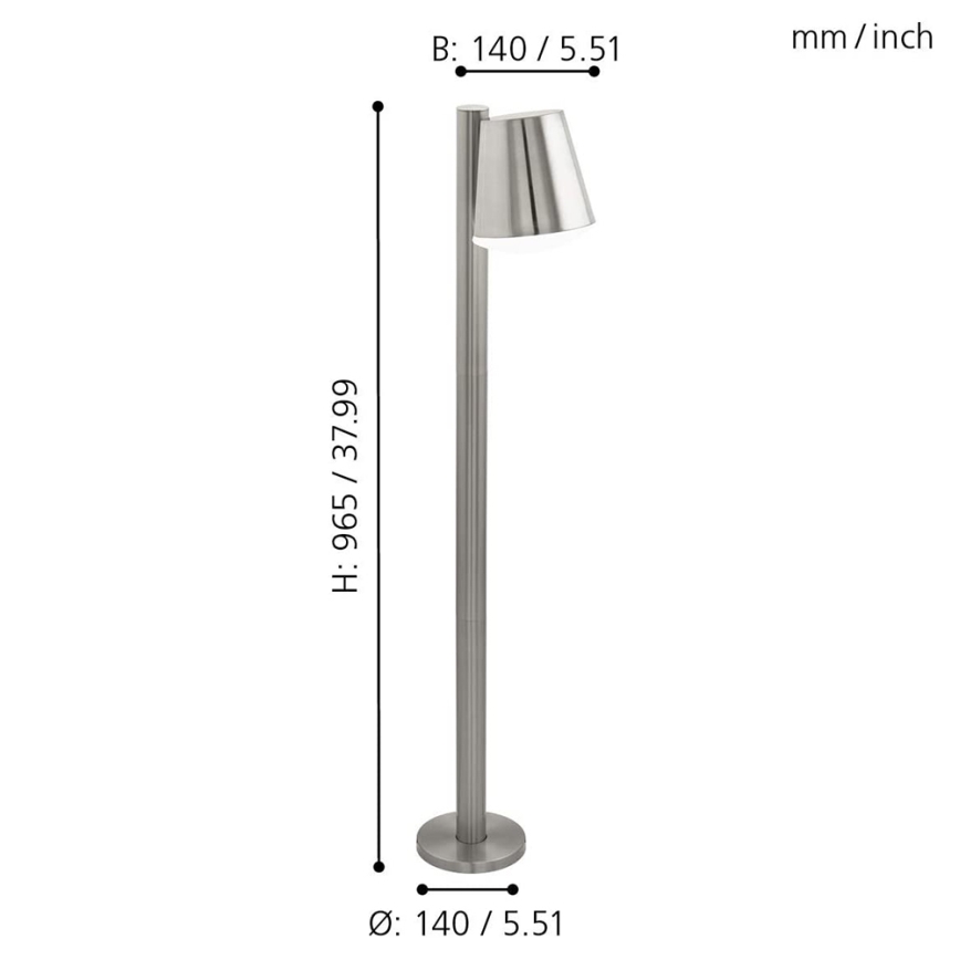 Eglo 97485 - Lampe LED extérieure dimmable CALDIERO-C 1xE27/9W/230V finition chrome mat IP44