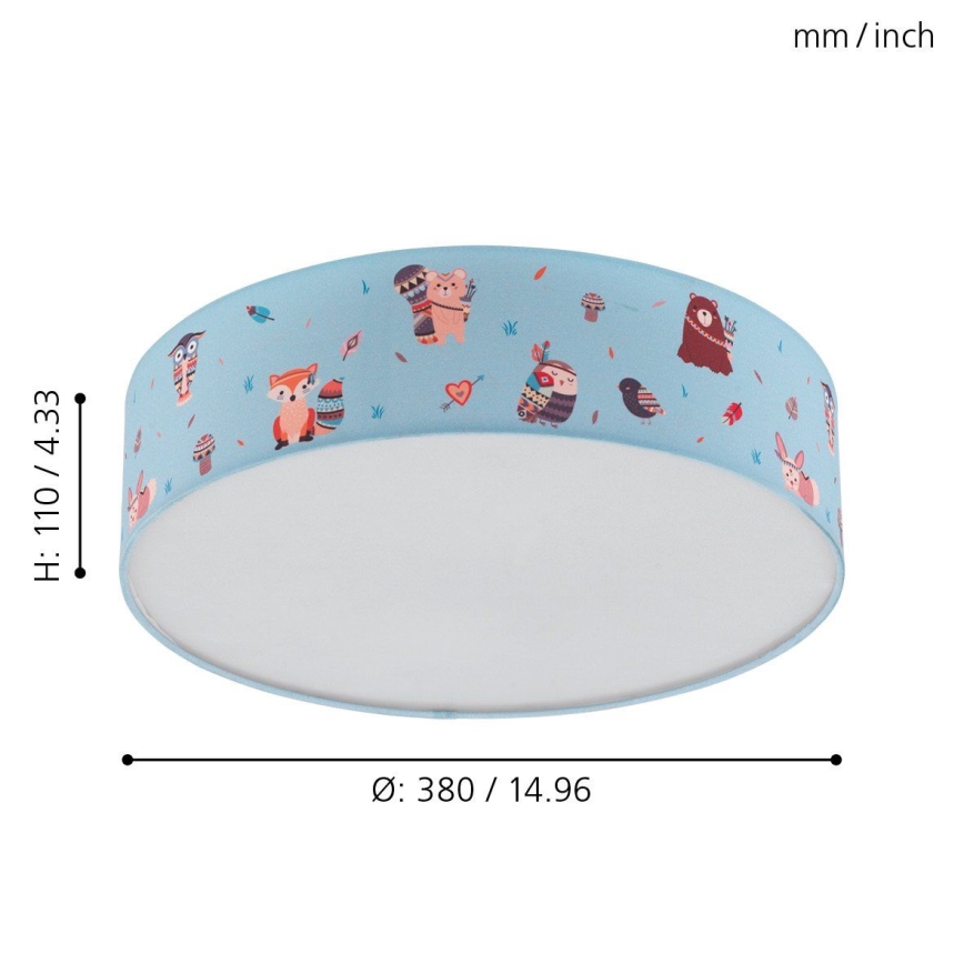 Eglo - Plafoniera per bambini 2xE27/40W/230V