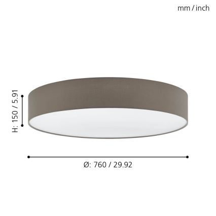 Eglo 97616 - Plafonnier PASTERI 5xE27/60W/230V 76 cm