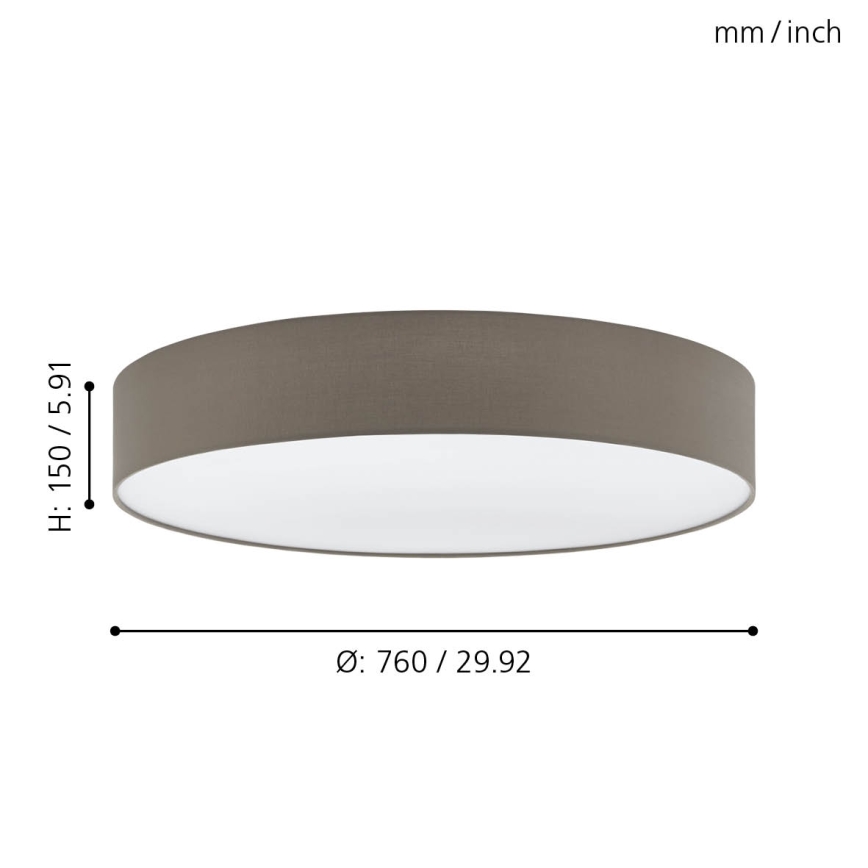 Eglo 97616 - Plafonnier PASTERI 5xE27/60W/230V 76 cm
