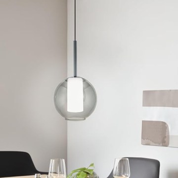 Eglo 97633 - Lampada a sospensione con cavo TINDARI 1xE27/60W/230V nero fumé