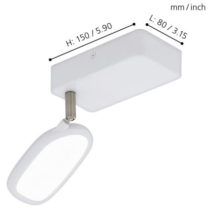 Eglo - LED RGB Einbauleuchte PALOMBARE-C 1xLED/5W/230V