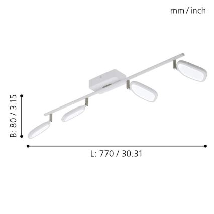 Eglo 97694 - Spot PALOMBARE-C 4xLED/5W/230V