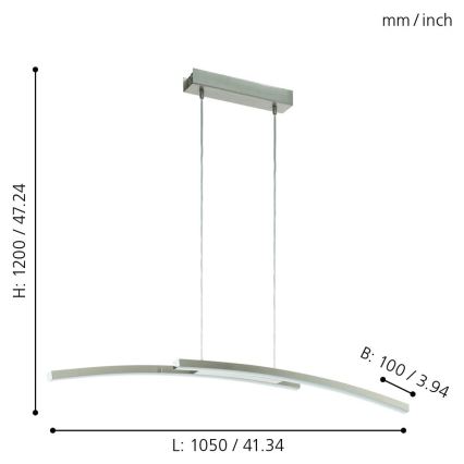 Eglo 97911 - Lampadario a sospensione dimmerabile LED RGB FRAIOLI-C LED/34W/230V