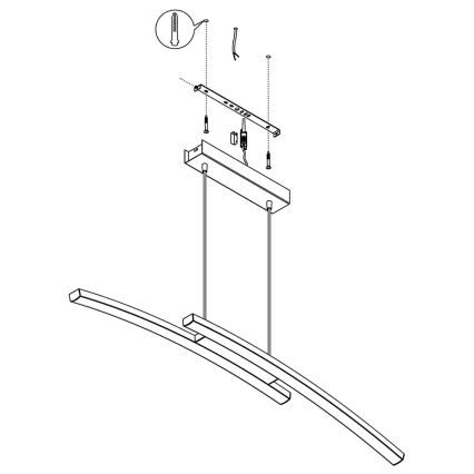 Eglo 97911 - LED RGB dimmbare Hängeleuchte an Kabel FRAIOLI-C 2xLED/17W/230V