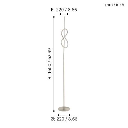Eglo 97942 - Lampada LED da terra NOVAFELTRIA LED/13W/230V