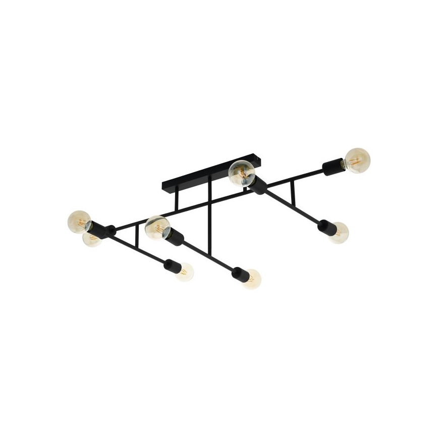 Eglo - Lampadario fisso 8xE27/40W/230V nero