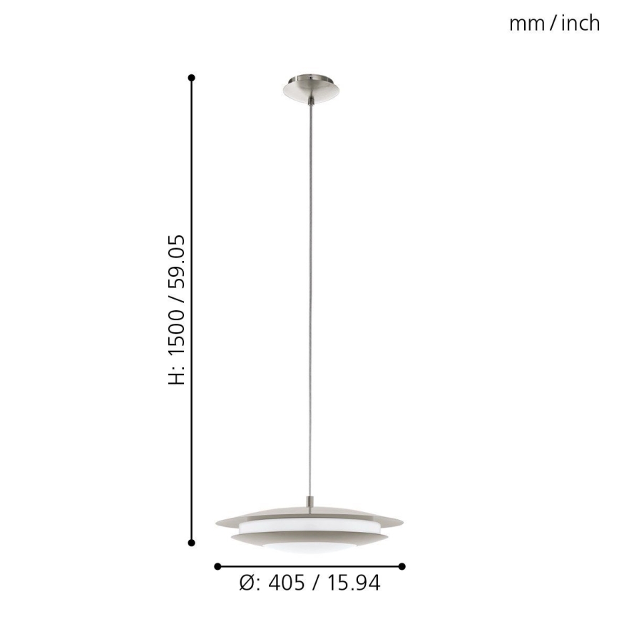 Eglo 98043 - LED RGBW Lampadario dimmerabile a sospensione con filo MONEVA LED/18W/230V