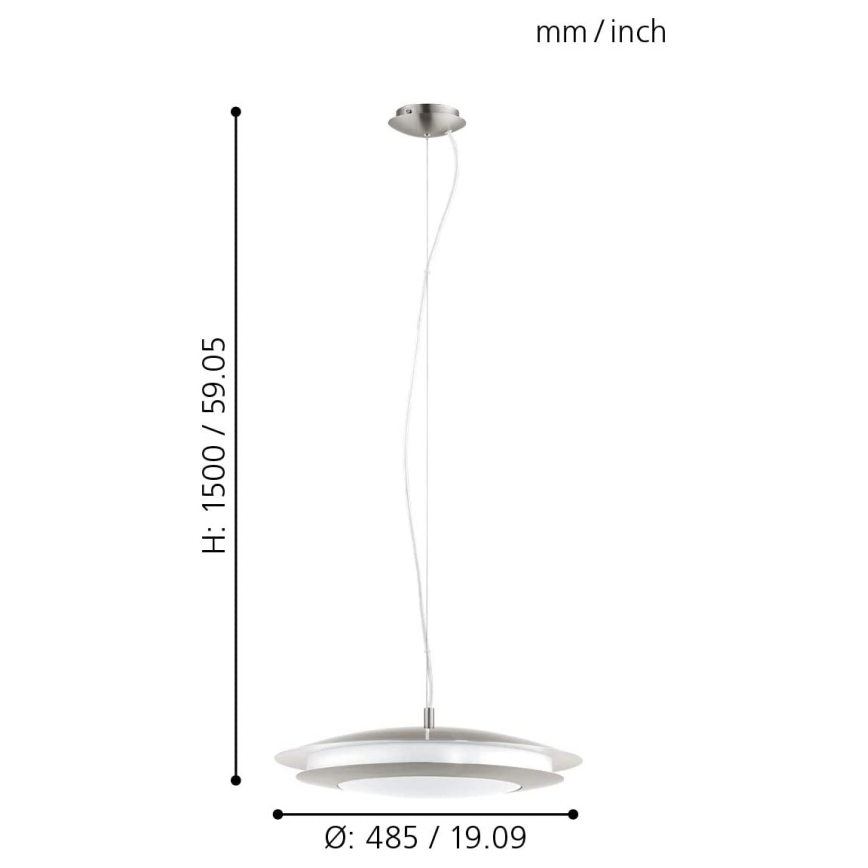 Eglo - Lampadario LED RGB dimmerabile a sospensione con filo MONEVA-C LED/27W/230V