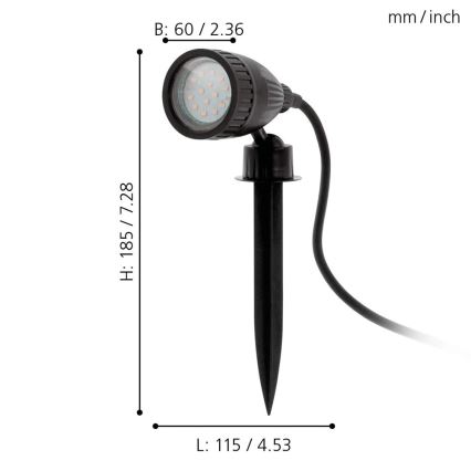 Eglo 98052 - Lampada LED RGB da esterno NEMA-C 1xGU10/5W/230V IP44