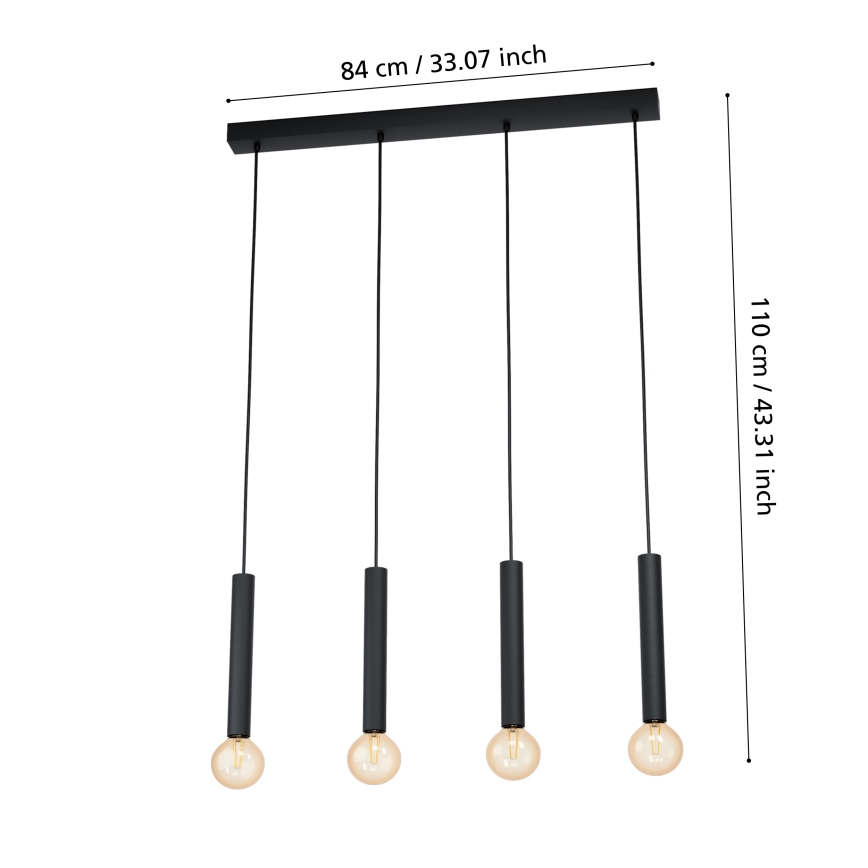 Eglo - Lampadario a sospensione con filo 4xE27/60W/230V